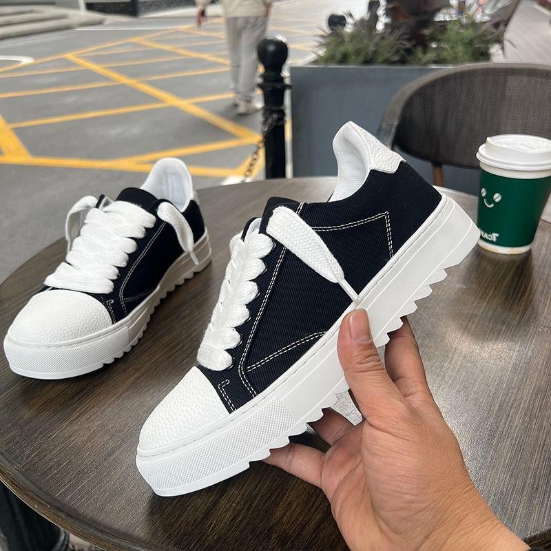 Men'S Shoes Increase Height - รองเท้าผ้าใบแฟชั่นทรงเตี้ยอเนกประสงค์สำหรับผู้ชาย รองเท้าเดนิมเสริมส้นเพิ่มความสูง รองเท้ากีฬาและสเก็ตบอร์ด