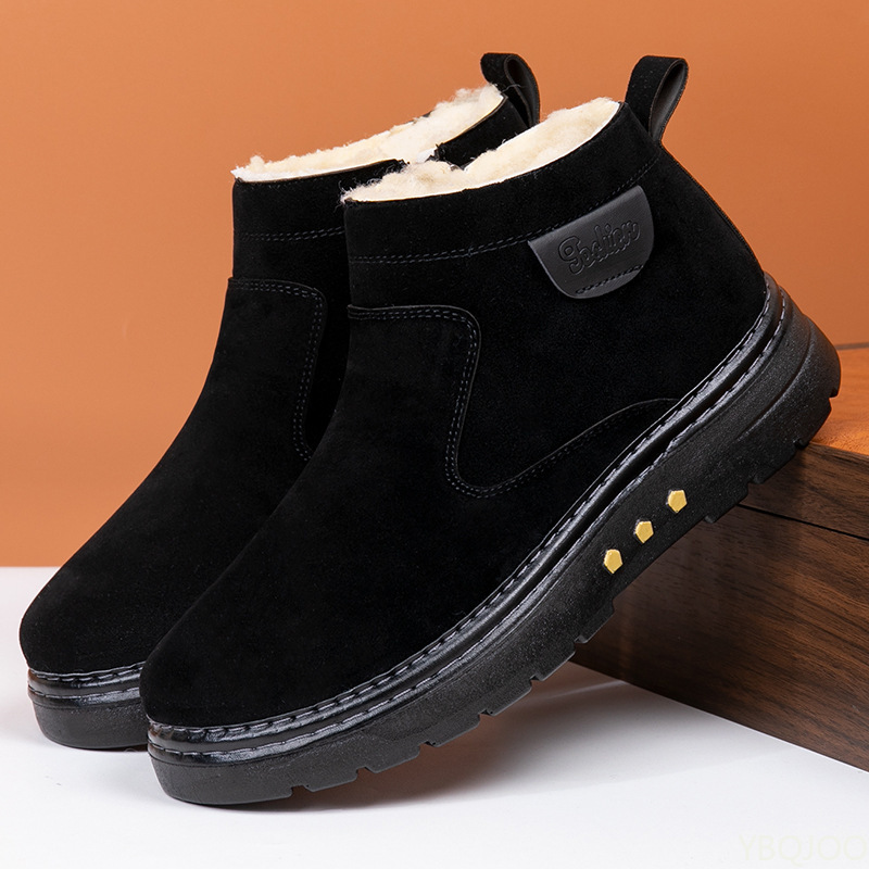 Men'S Shoes Increase Height - รองเท้าบูทหิมะหุ้มข้อสูงแบบหนาสำหรับฤดูหนาว ดีไซน์เรียบง่าย สวมใส่สบาย พื้นหนา เพิ่มความสูง อุ่น