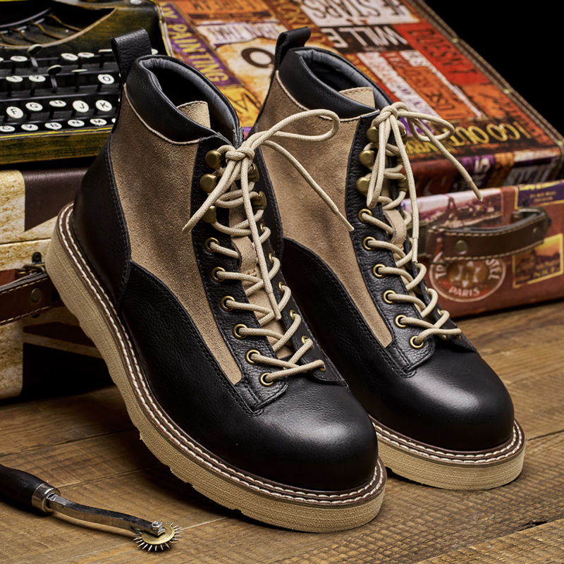 Men Shoes Oxford - รองเท้าบูทอ็อกซ์ฟอร์ดข้อเท้าสำหรับผู้ชาย ทำมือ หนังแท้ หรูหรา แฟชั่นฤดูใบไม้ร่วง 2026