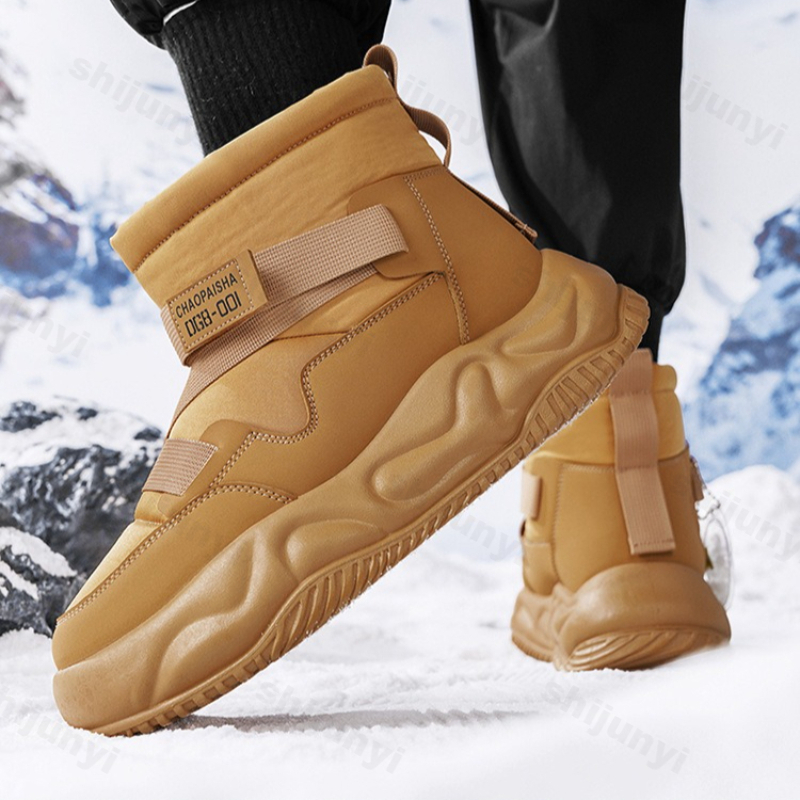 Men'S Shoes Increase Height - รองเท้าบูทหิมะผู้ชาย 2025 รุ่นใหม่สำหรับฤดูหนาว บุขนหนานุ่ม ใส่กลางแจ้ง กันลื่น