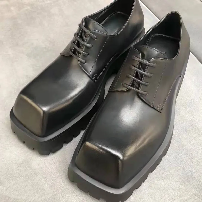 Men Shoes Oxford - รองเท้าโลฟเฟอร์หนังผู้ชาย รองเท้าบูทมอเตอร์ไซค์ลายจระเข้ รองเท้าอ็อกซ์ฟอร์ดลำลอง รองเท้าเดอร์บี้หัวเหลี่ยมสไตล์วินเทจ รองเท้าข้อเท้าแบบมีพื้น