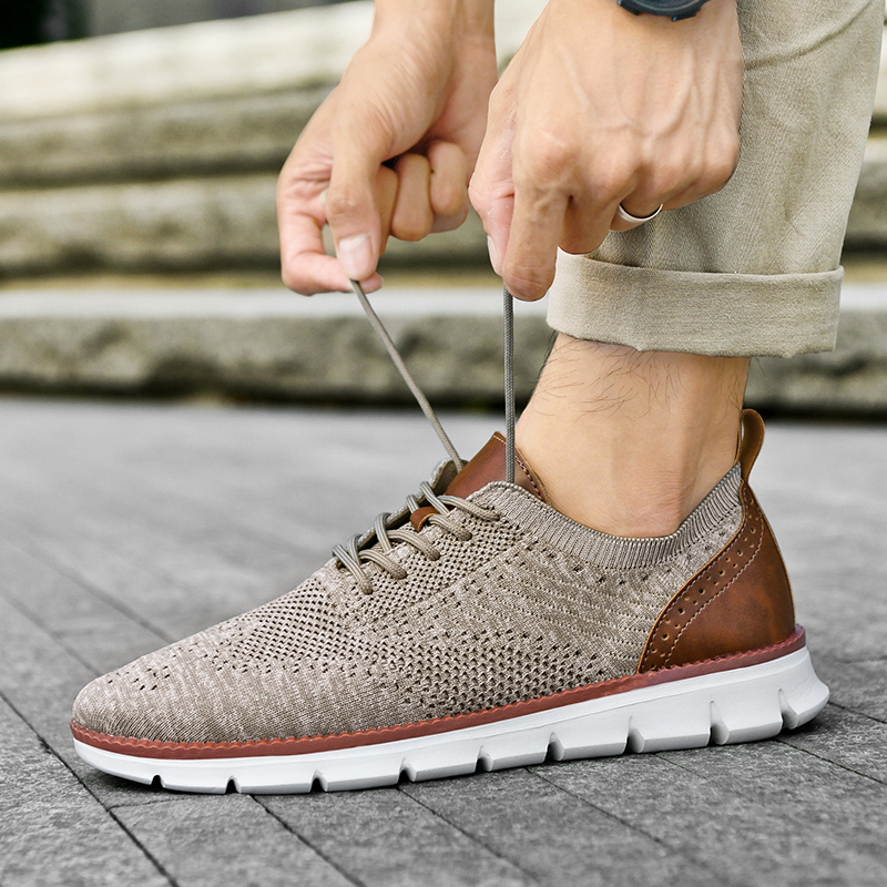 Men Shoes Oxford - รองเท้าลำลองผู้ชาย คลาสสิก ระบายอากาศได้ดี รองเท้าแบบ Brogue พื้นรองเท้าแบบนุ่ม