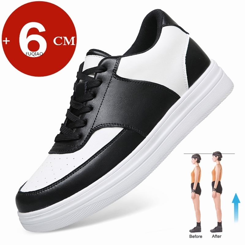 Men'S Shoes Increase Height - รองเท้าผ้าใบเสริมส้น 6 ซม. สำหรับทุกเพศ หนังแท้ สไตล์ลำลอง