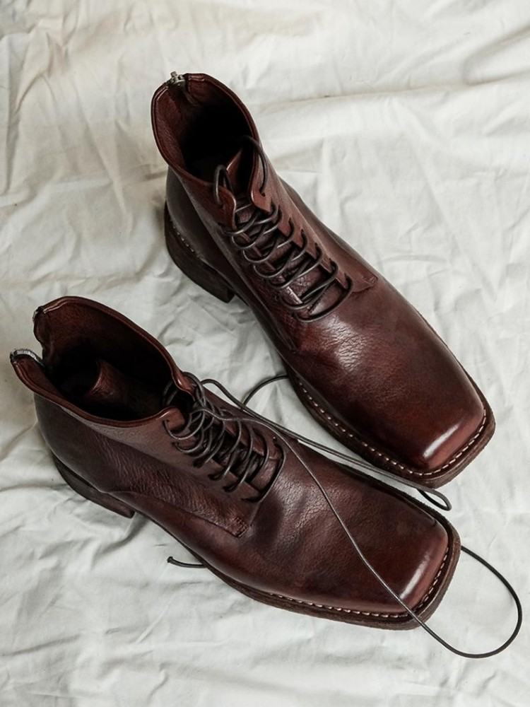 รองเท้าบูทหนังแท้ทรงสี่เหลี่ยม - Men'S Shoes Increase Height บทวิจารณ์และราคา