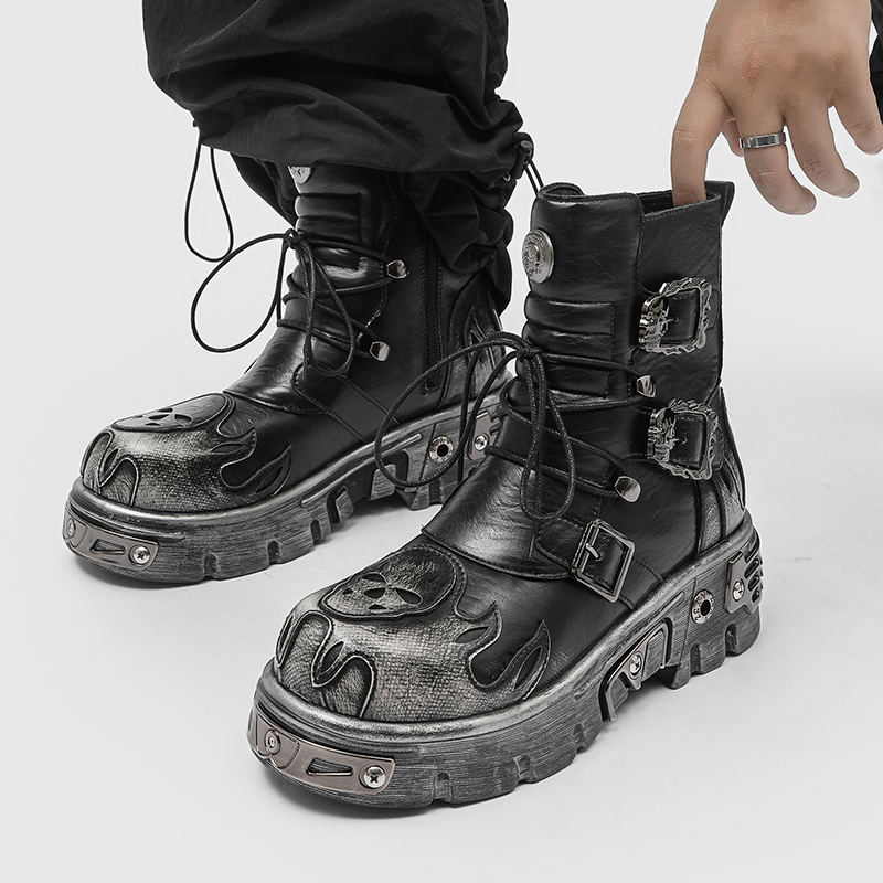รองเท้าบูทมอเตอร์ไซค์สไตล์พังก - Men'S Shoes Increase Height บทวิจารณ์และราคา