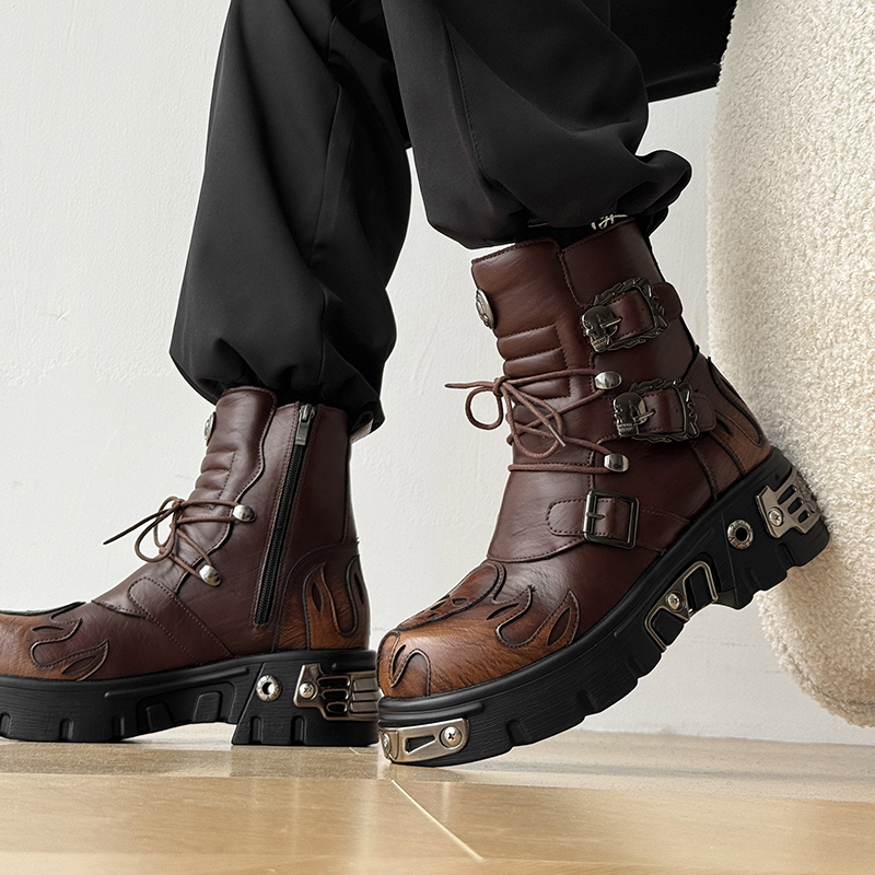 รองเท้าบูทมอเตอร์ไซค์สไตล์พังก - Men'S Shoes Increase Height บทวิจารณ์และราคา