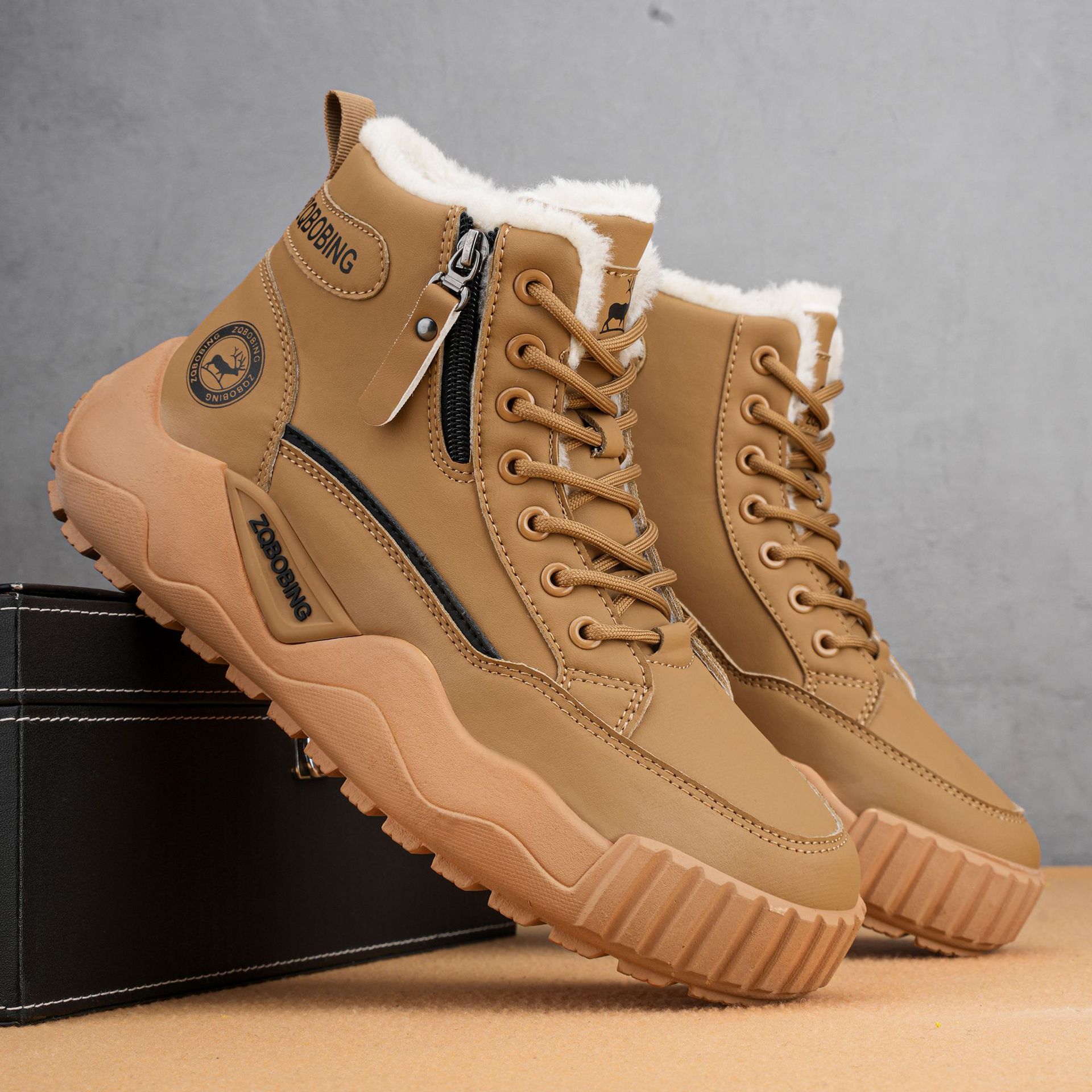 รองเท้าบูทผู้ชายสำหรับฤดูหนาว  - Men'S Shoes Zipper บทวิจารณ์และราคา