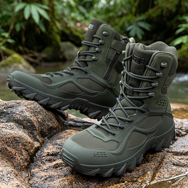 รองเท้าบูทผู้ชายแบบยุทธวิธี น้ - Men'S Shoes Zipper บทวิจารณ์และราคา