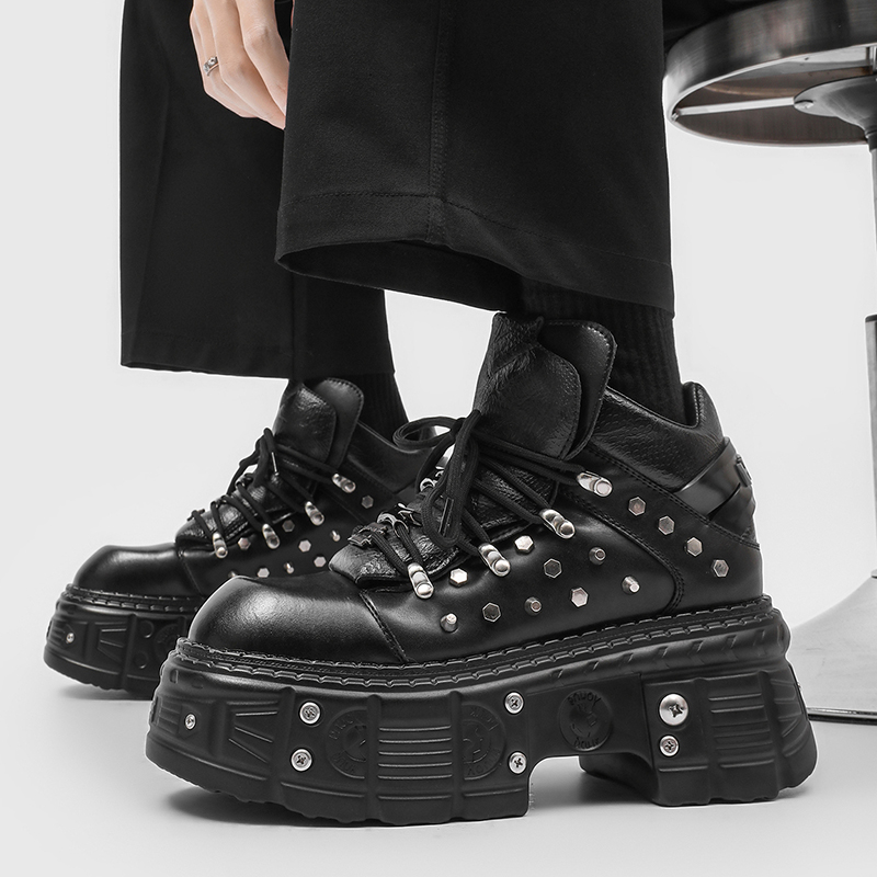 รองเท้าบูทสไตล์โกธิคพังก์แบบให - Men'S Shoes Increase Height บทวิจารณ์และราคา