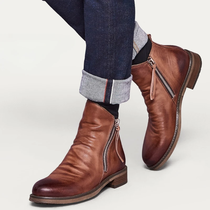 รองเท้าบูทเชลซีผู้ชายแฟชั่น รอ - Men'S Shoes Zipper บทวิจารณ์และราคา