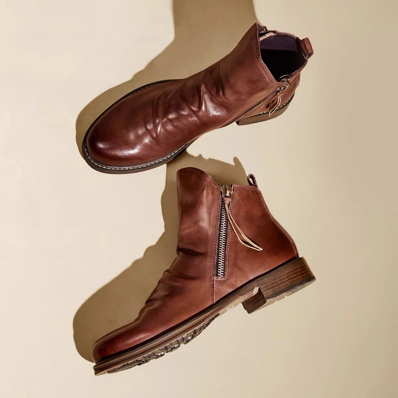 รองเท้าบูทเชลซีผู้ชายแฟชั่น รอ - Men'S Shoes Zipper บทวิจารณ์และราคา