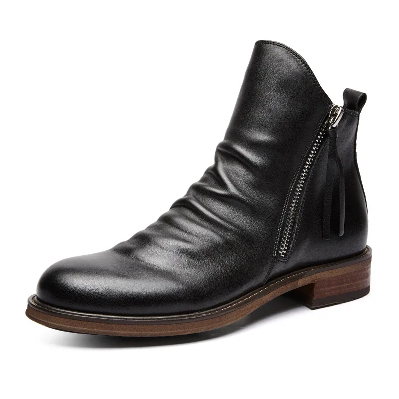 รองเท้าบูทเชลซีผู้ชายแฟชั่น รอ - Men'S Shoes Zipper บทวิจารณ์และราคา