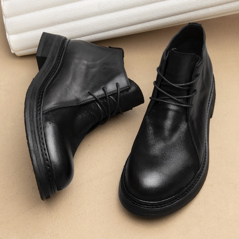รองเท้าบูทหนังแท้สไตล์วินเทจสำ - Men Shoes Oxford บทวิจารณ์และราคา
