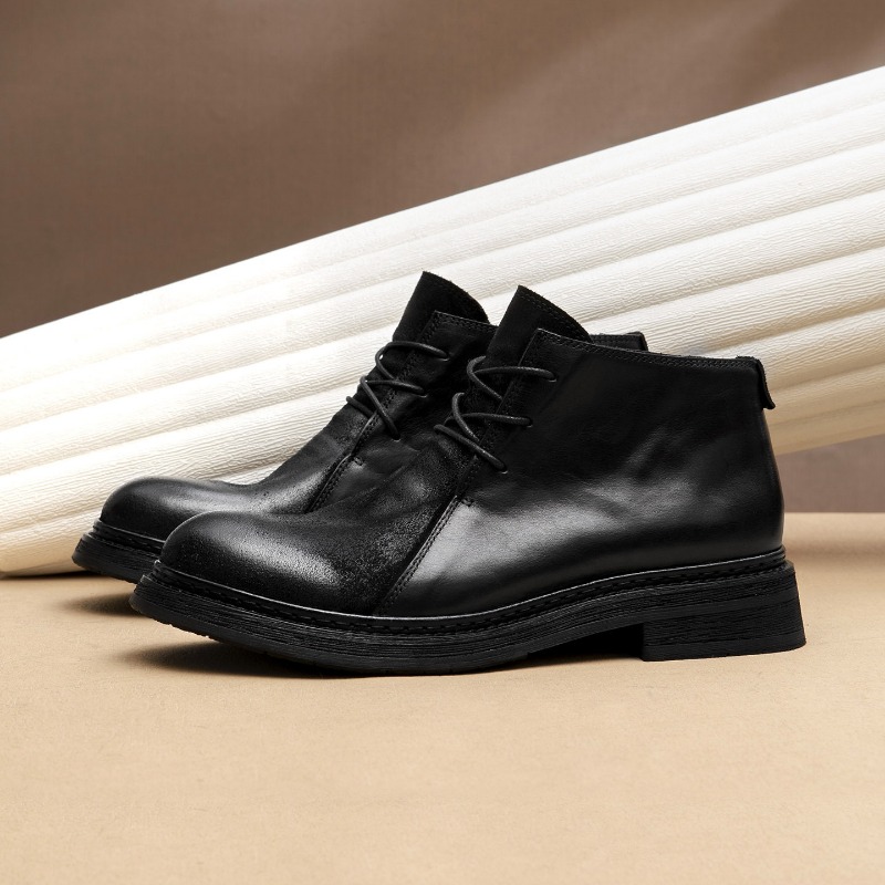 รองเท้าบูทหนังแท้สไตล์วินเทจสำ - Men Shoes Oxford บทวิจารณ์และราคา