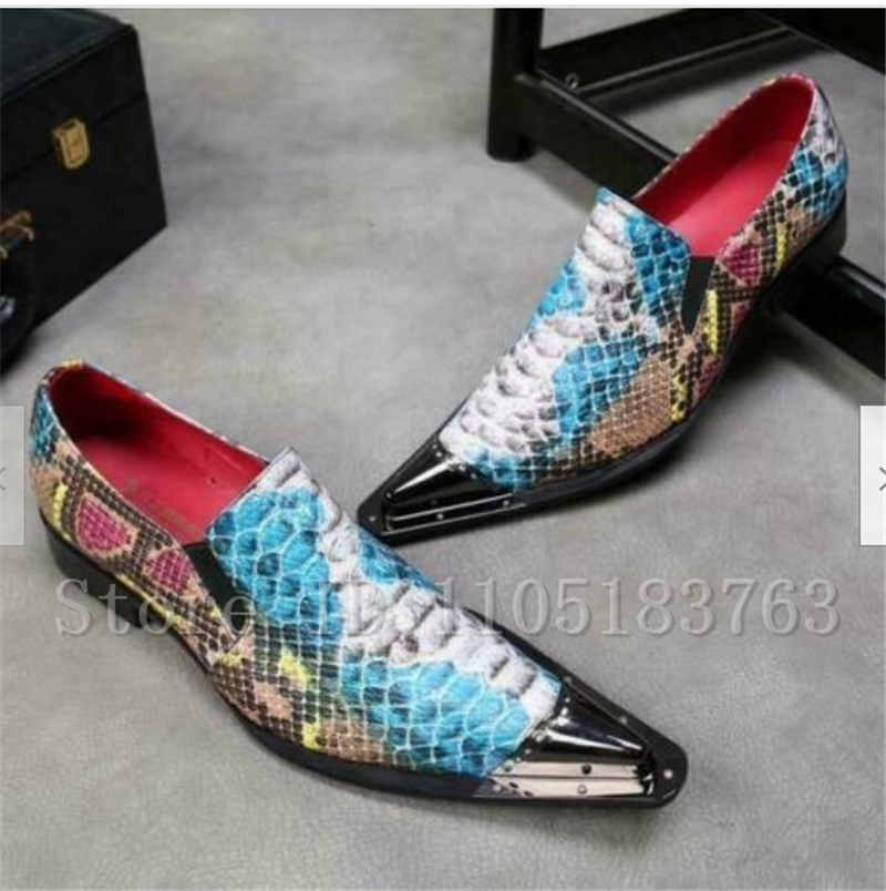 รองเท้าผู้ชายลายงูหลากสี ดีไซน - Men Shoes Oxford บทวิจารณ์และราคา