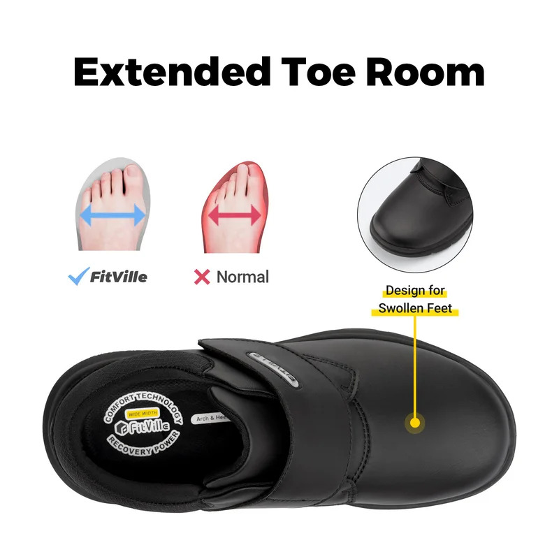 กว้างพิเศษผู้ชายรองเท้าหนังเบา - Men'S Shoes Diabetic บทวิจารณ์และราคา