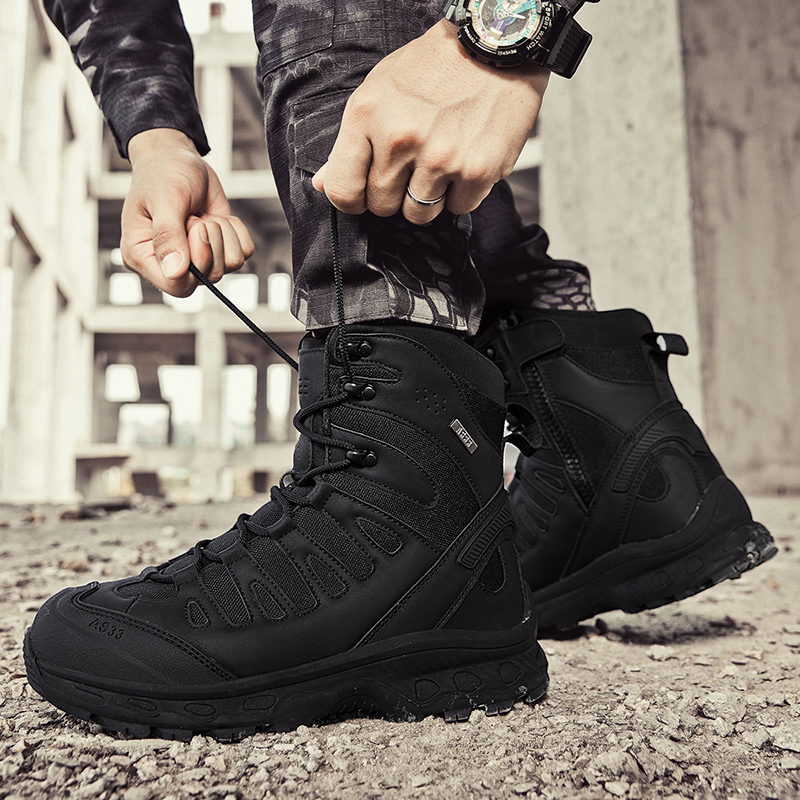 รองเท้าบูทผู้ชายแบบยุทธวิธี ยี - Men'S Shoes Zipper บทวิจารณ์และราคา