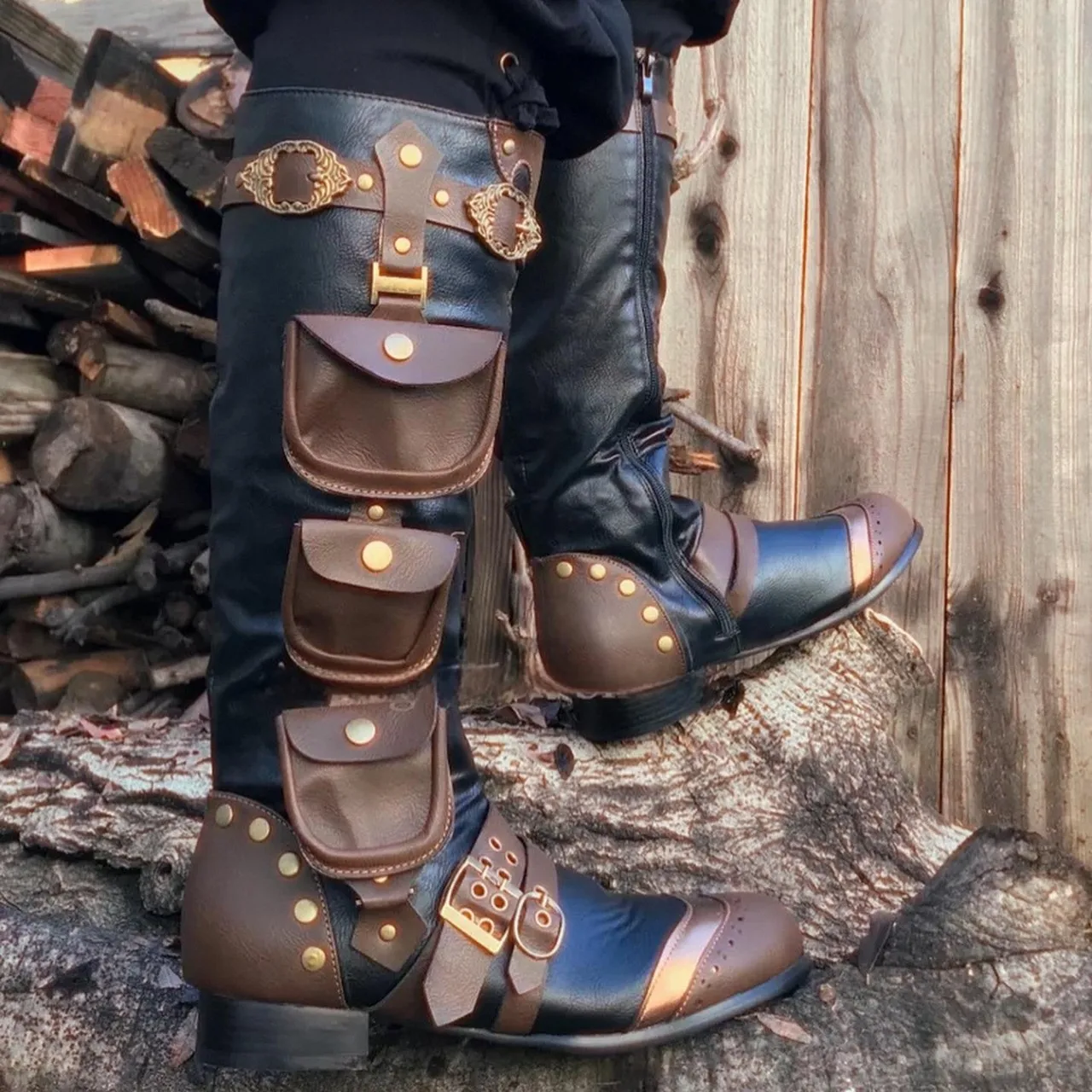 รองเท้าบูทสูงสไตล์เรโทรยุคกลาง - Men Shoes Europe To Us บทวิจารณ์และราคา