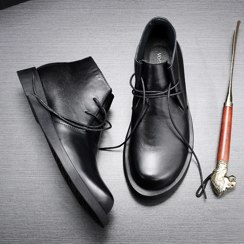 รองเท้าบูทหนังวัวแท้สไตล์วินเท - Men Shoes Oxford บทวิจารณ์และราคา