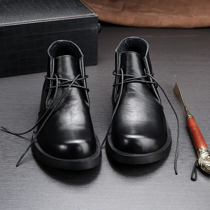 รองเท้าบูทหนังวัวแท้สไตล์วินเท - Men Shoes Oxford บทวิจารณ์และราคา