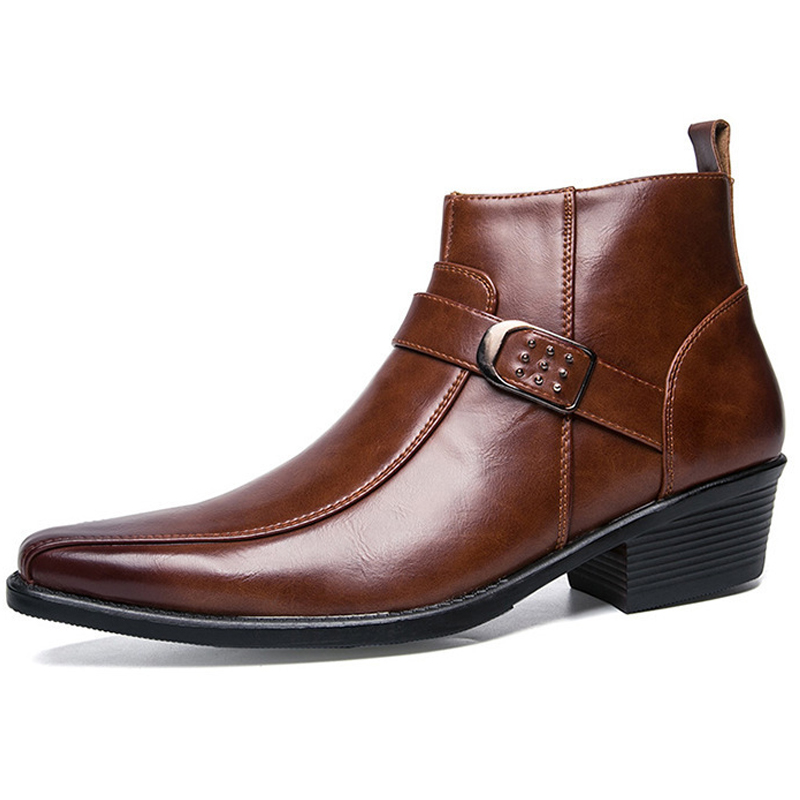 รองเท้าบูทคาวบอยสไตล์เรโทรสำหร - Men'S Shoes Zipper บทวิจารณ์และราคา