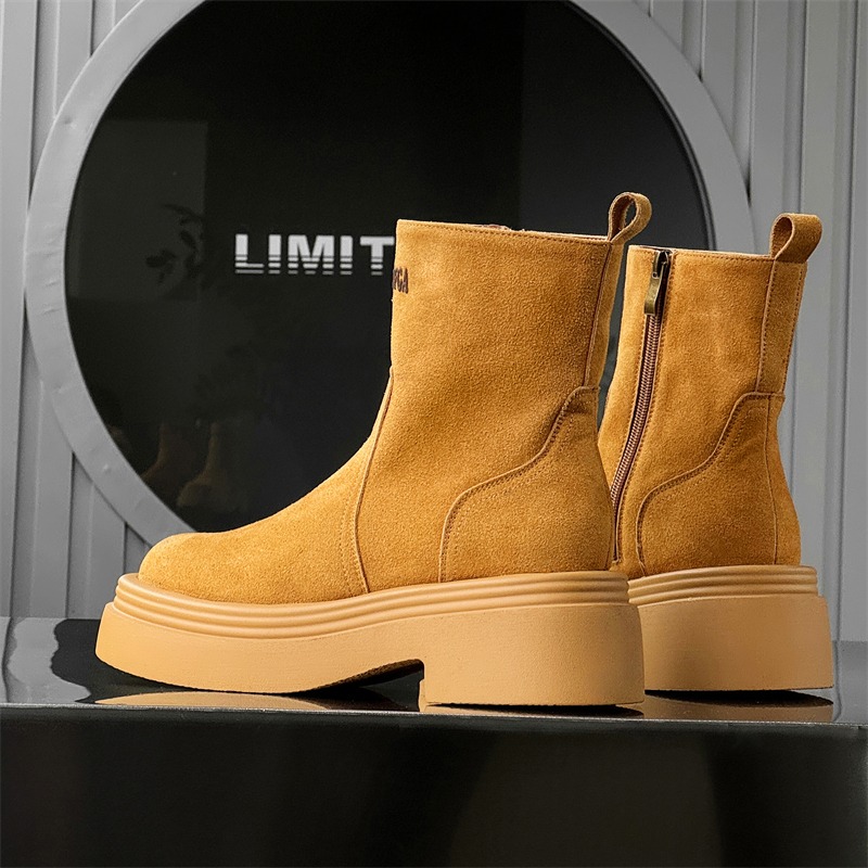 รองเท้าบูทสั้นสไตล์คู่รัก ทรงห - Men'S Shoes Increase Height บทวิจารณ์และราคา