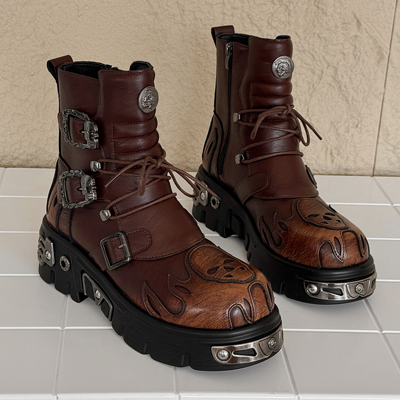 รองเท้าบูทมอเตอร์ไซค์ทรงเท่ห์  - Men'S Shoes Increase Height บทวิจารณ์และราคา