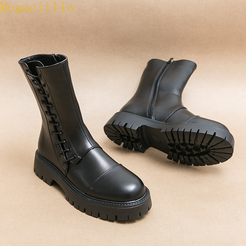 รองเท้าบูทหนังสำหรับผู้ชายแบรน - Men'S Shoes Zipper บทวิจารณ์และราคา